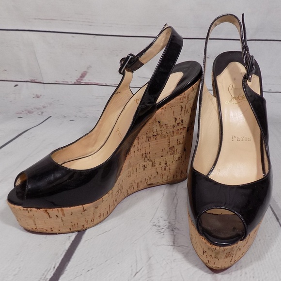 Christian Louboutin Shoes - Christian Louboutin sling back wedges red bottoms